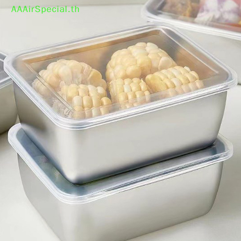 Aaairspecial กล่องเก็บอาหาร สเตนเลส 600 มล. พร้อมฝาปิดพลาสติก สําหรับปิกนิก รักษาความสดอาหาร TH