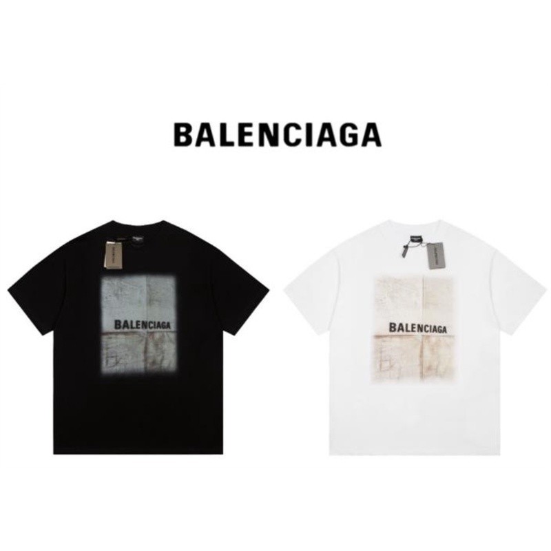 พร้อมส่ง เสื้อยืดแขนสั้นลําลอง ผ้าฝ้าย พิมพ์ลายตัวอักษร BA881LEN666CIAGA สไตล์เรโทร สําหรับผู้ชาย แล