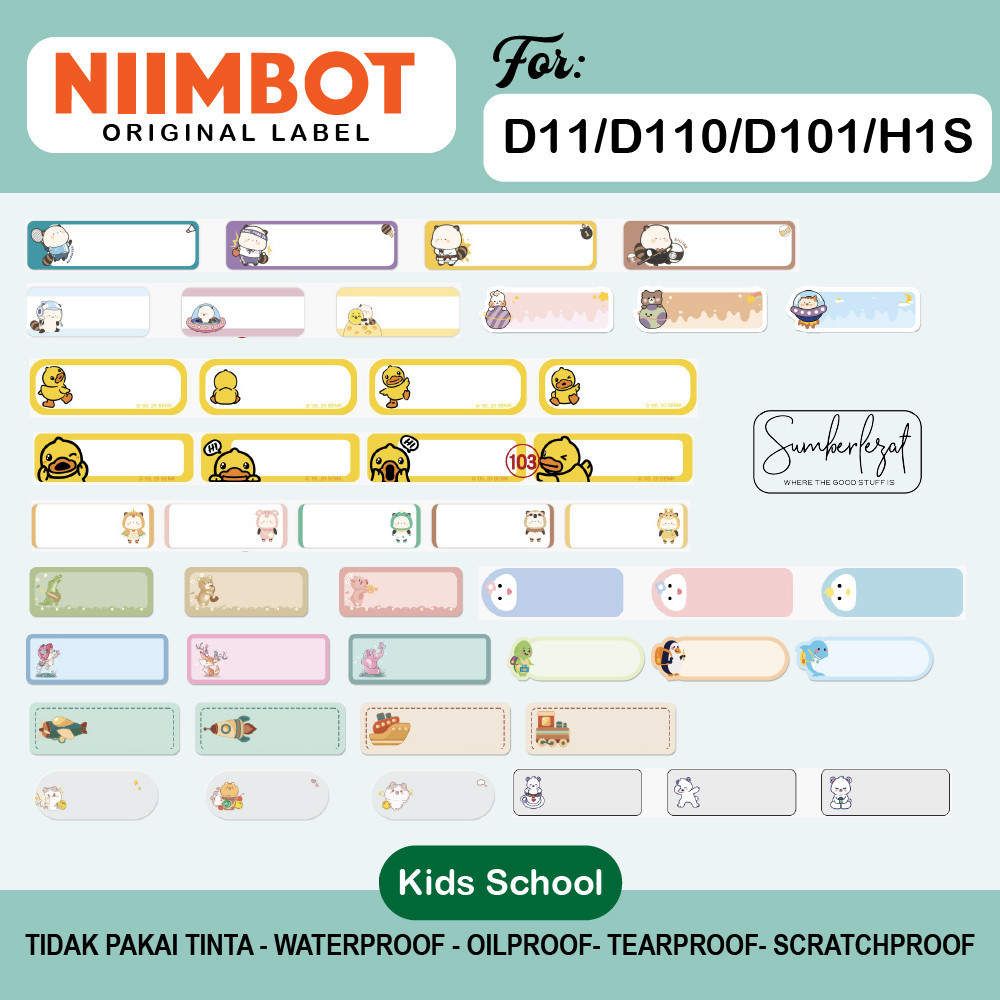 Kids School Series Niimbot Stickers D11 D110 D101 H1S Label Sticker Refill Niimbot