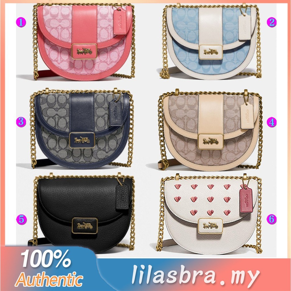 Alie Saddle Bag C4694 C3921 C3922 C3464 C3463 ผู้หญิง ผ้าใบ กระเป๋าสะพายข้าง Coac h กระเป๋า พลิกปก