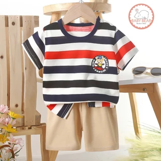 เสื้อผ้าเด็ก ชุดเซทเสื้อแขนสั้น+กางเกงขาสั้น ผ้าcotton อายุ 6เดือน-3ปี