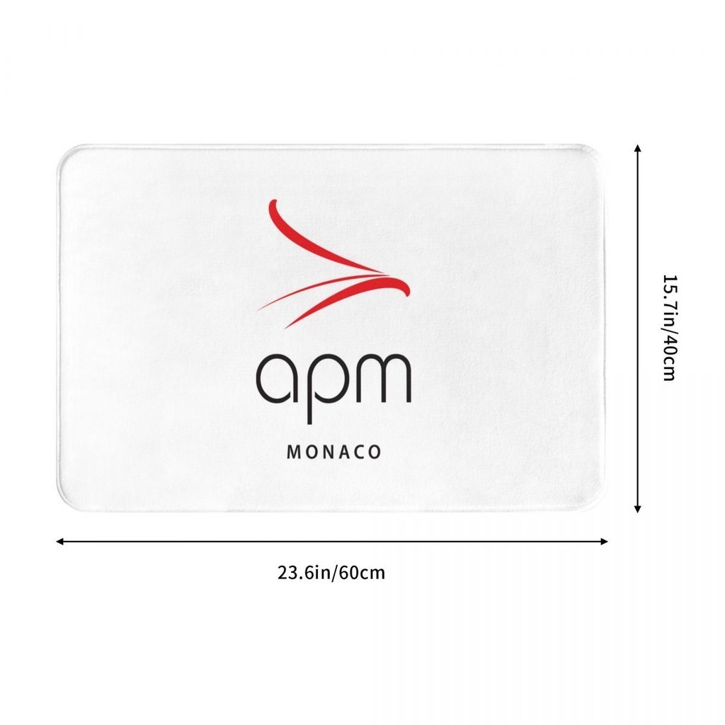 APM MONACO โลโก้ห้องน้ํา Flannel พรมปูพื้นห้องน้ําห้องส้วมแผ่นกันลื่นโต๊ะกาแฟประตูแผ่นพื้นดูดซับ Qui