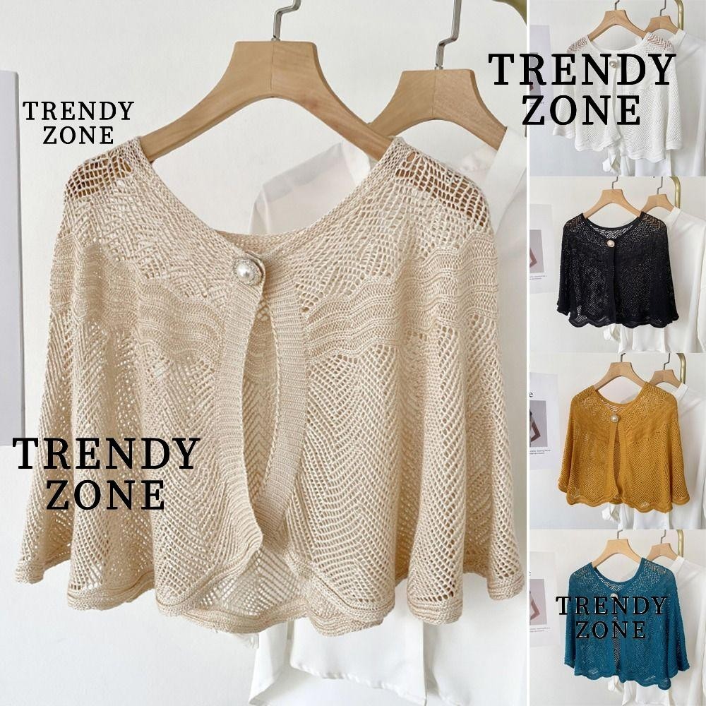 Trendyzone ผ้าคลุมไหล่ ผ้าพันคอ ผ้าถักนิตติ้ง สีพื้น แฟชั่นฤดูใบไม้ผลิ และฤดูใบไม้ร่วง สําหรับห้องแอร์