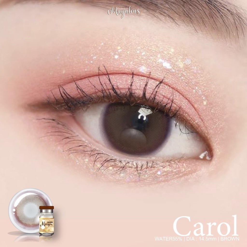 คอนแทคเลนส์(กลาง) Carol Brown / Gray (Mayalens) ลายฮิต ขายดีมาก กรองแสงกันยูวี