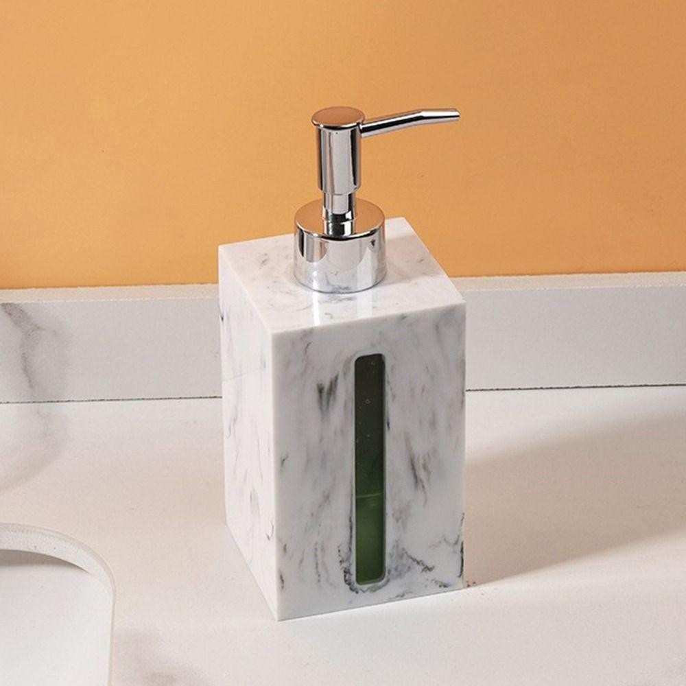 เดลเมอร์วู บรรจุขวดสบู่มือเหลวรีฟิล,เลียนแบบหินอ่อนแสงหรูหราเจลทําความสะอาดมือ ขวด,พร้อมถาดเรซิ่นสไตล์นอร์ดิกโลชั่นขวดอุปกรณ์ห้องน้ํา - รูปที่ 5