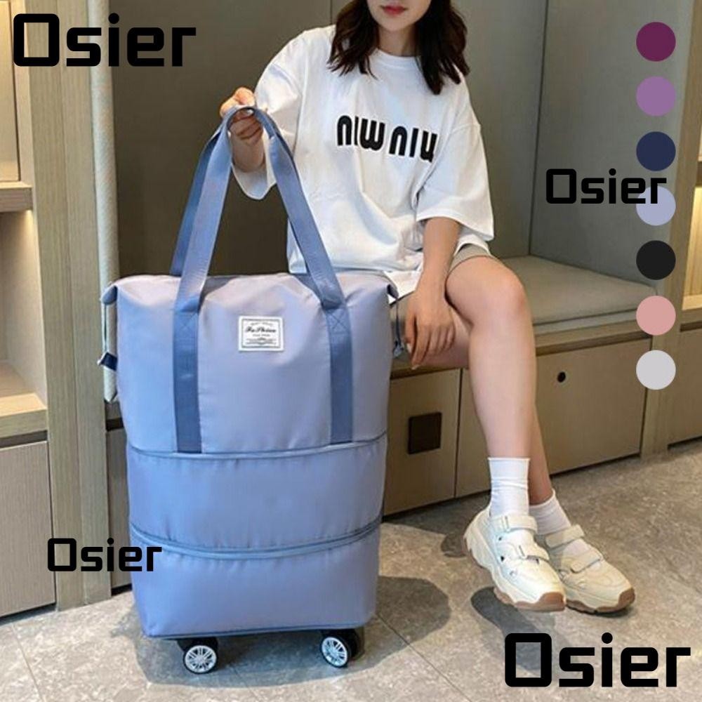Osier1 กระเป๋าเดินทาง กระเป๋าถือ แบบล้อลาก พับได้ หลายช่อง ขยายได้ สําหรับนักธุรกิจ