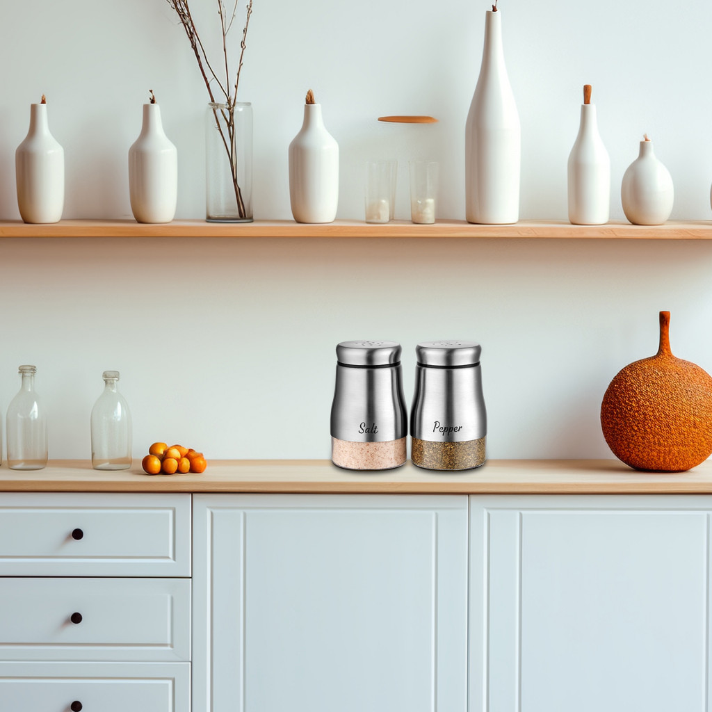 โซลเมต| ชุดขวดแก้วใส่เครื่องเทศ เกลือ พริกไทย แบบใส รูปที่ 2