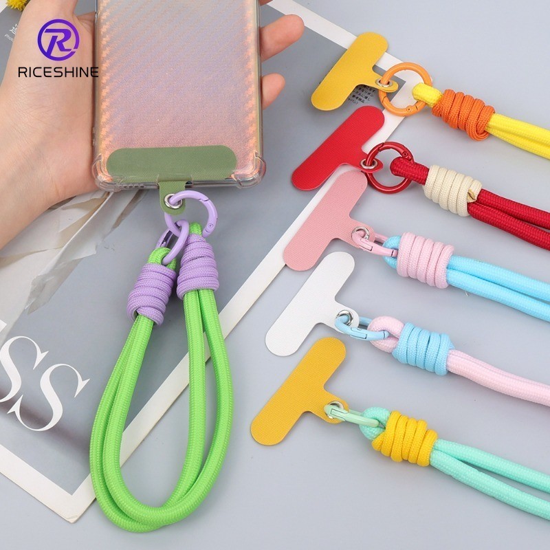 สายคล้องโทรศัพท์มือถือ แบบถัก ป้องกันการสูญหาย พร้อมปะเก็น และสายคล้อง ถอดออกได้