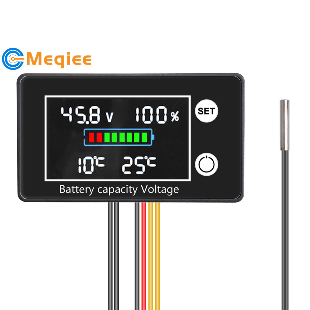 เครื่องวัดอุณหภูมิแบตเตอรี่ดิจิทัล D02 DC10V-100V สําหรับแบตเตอรี่เรือ RV -20℃~110℃