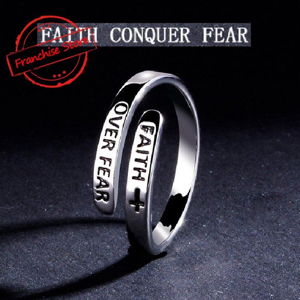 Vintage Faith ปรับแหวนผู้ชายและผู้หญิงอินเทรนด์ Vintage Open Lines Letter A2J1