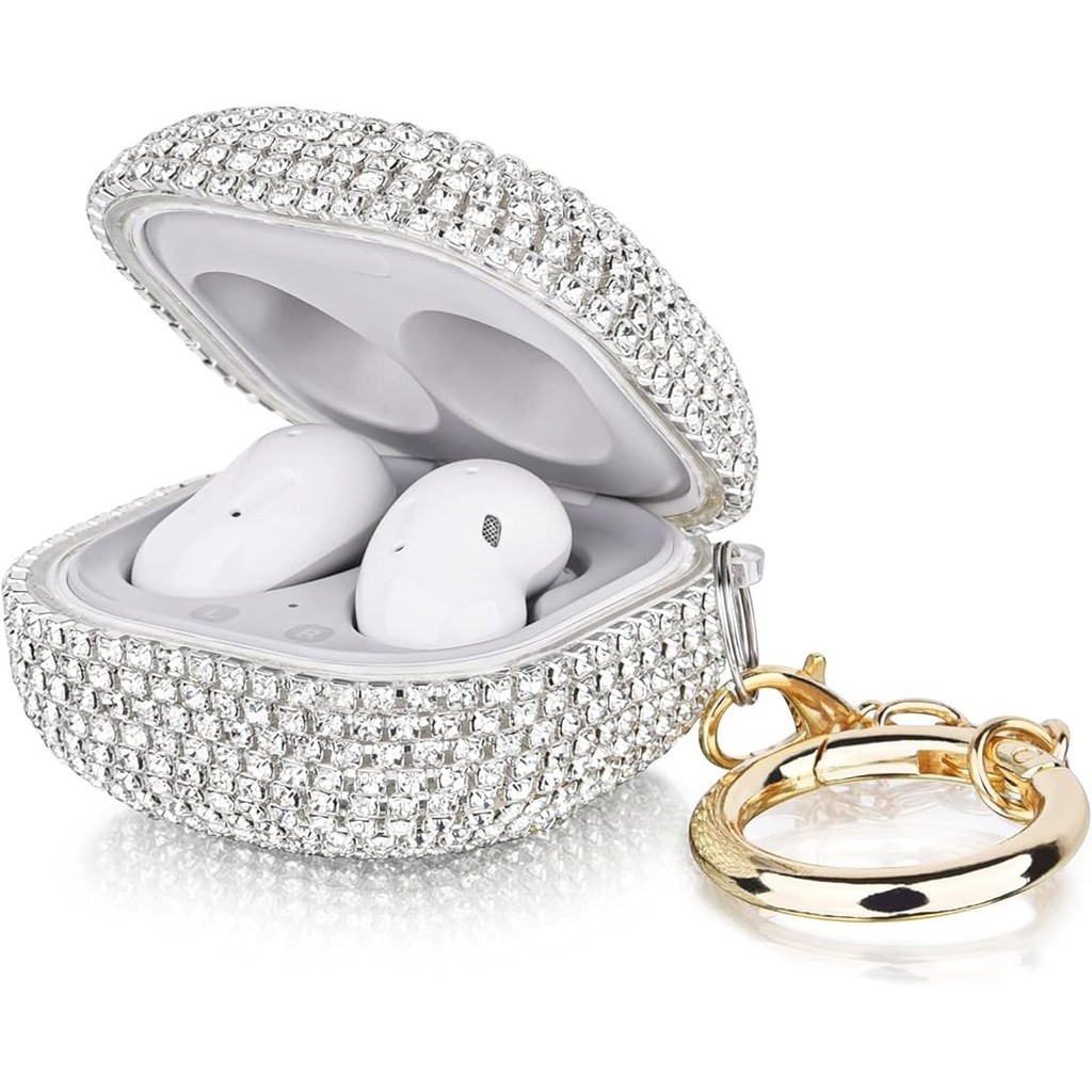 เคสหูฟังไร้สาย พลาสติก ประดับเพชร สําหรับ Samsung Galaxy Buds 2 Pro Live FE