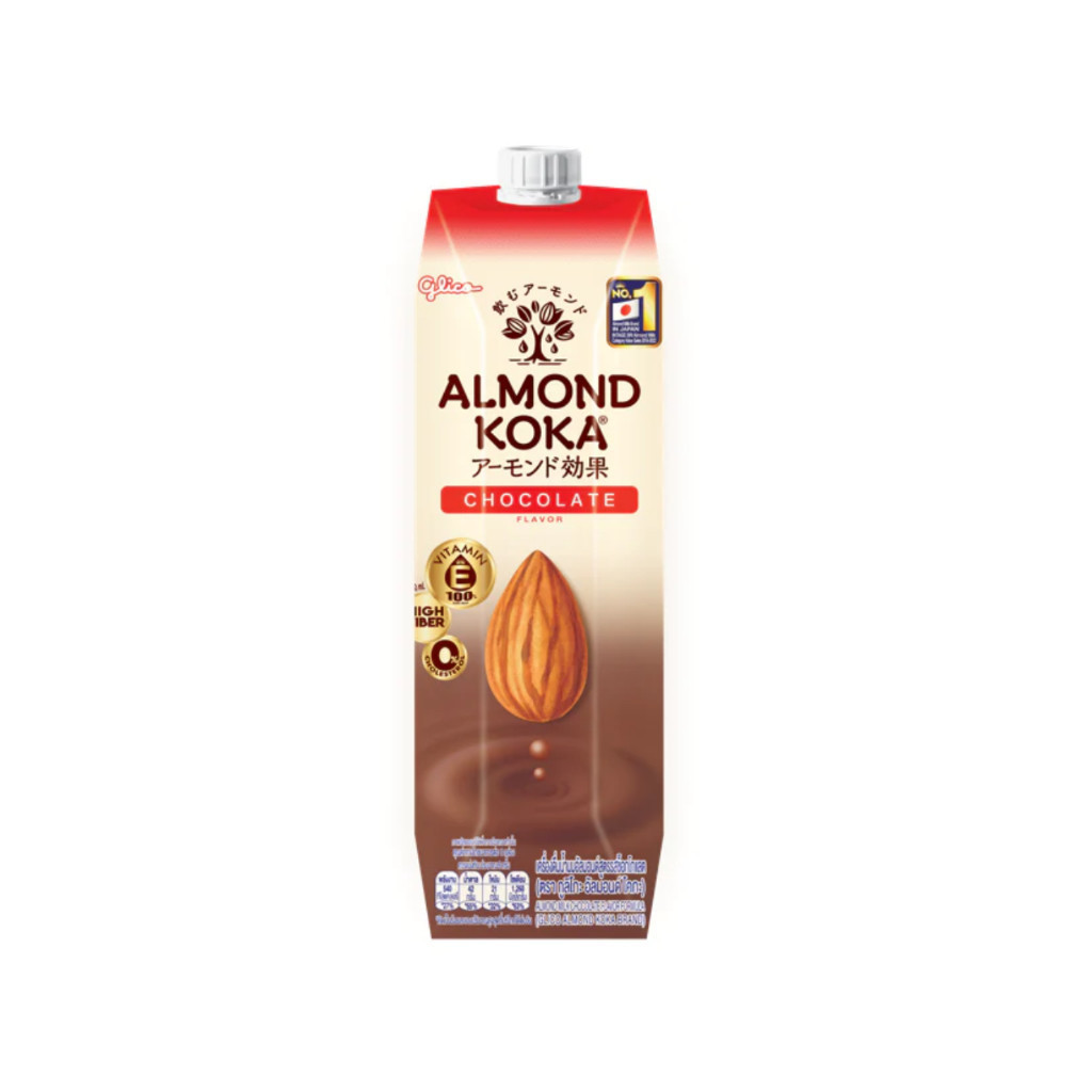 Glico Almond Koka 1 ลิตร ใยอาหารสูง มังสวิรัติ สำหรับคนรักสุขภาพ
