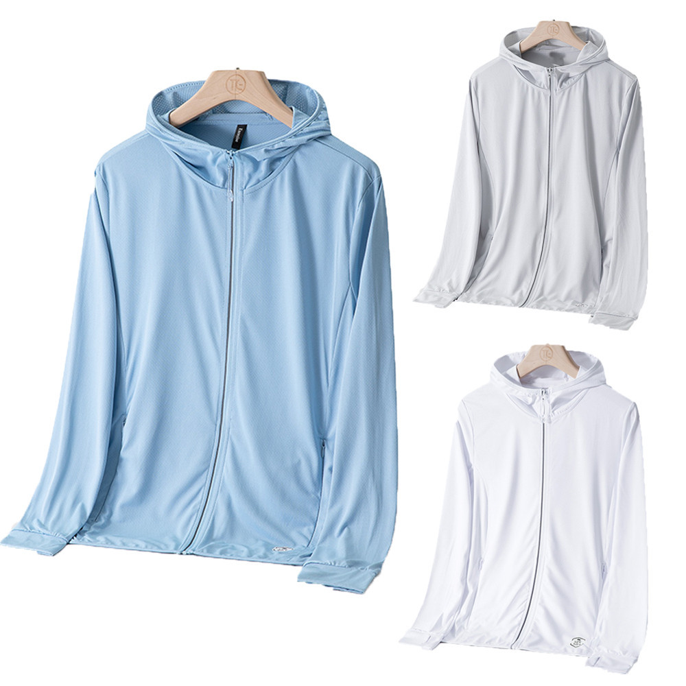 Upf50+ เสื้อแจ็กเก็ต เสื้อกีฬา กันลม ระบายอากาศ แห้งเร็ว ป้องกันรังสียูวี สําหรับผู้ชาย