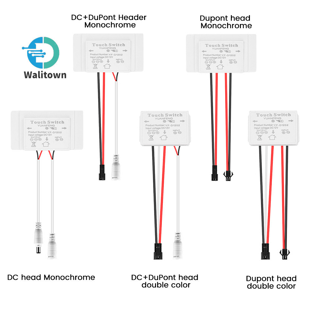 DC12V 5A กระจกห้องน้ํา LED สวิตช์หรี่แสง สวิตช์เซ็นเซอร์สัมผัส ปรับได้ สําหรับไฟกระจก ไฟแบ็คไลท์ ตกแต่ง
