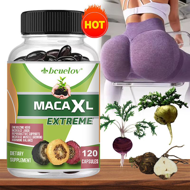 Bcuelov Maca Root Capsules - สมุนไพรปรับสมดุลฮอร์โมนเพศหญิง - ปรับปรุงความมีชีวิตชีวา - เพิ่มอารมณ์ พลังงาน และความอุดมสมบูรณ์