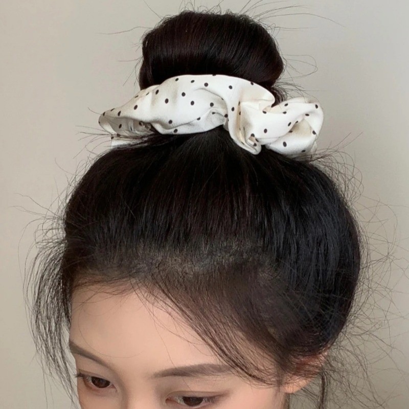 [ Featured ] ยางรัดผม ผ้าซาติน ลายจุด - ยางรัดผม ลําไส้ใหญ่ - ยางรัดผมแฟชั่น - ริบบิ้นผม ความสง่างาม - ยางรัดผม - เครื่องประดับผมเด็กผู้หญิง