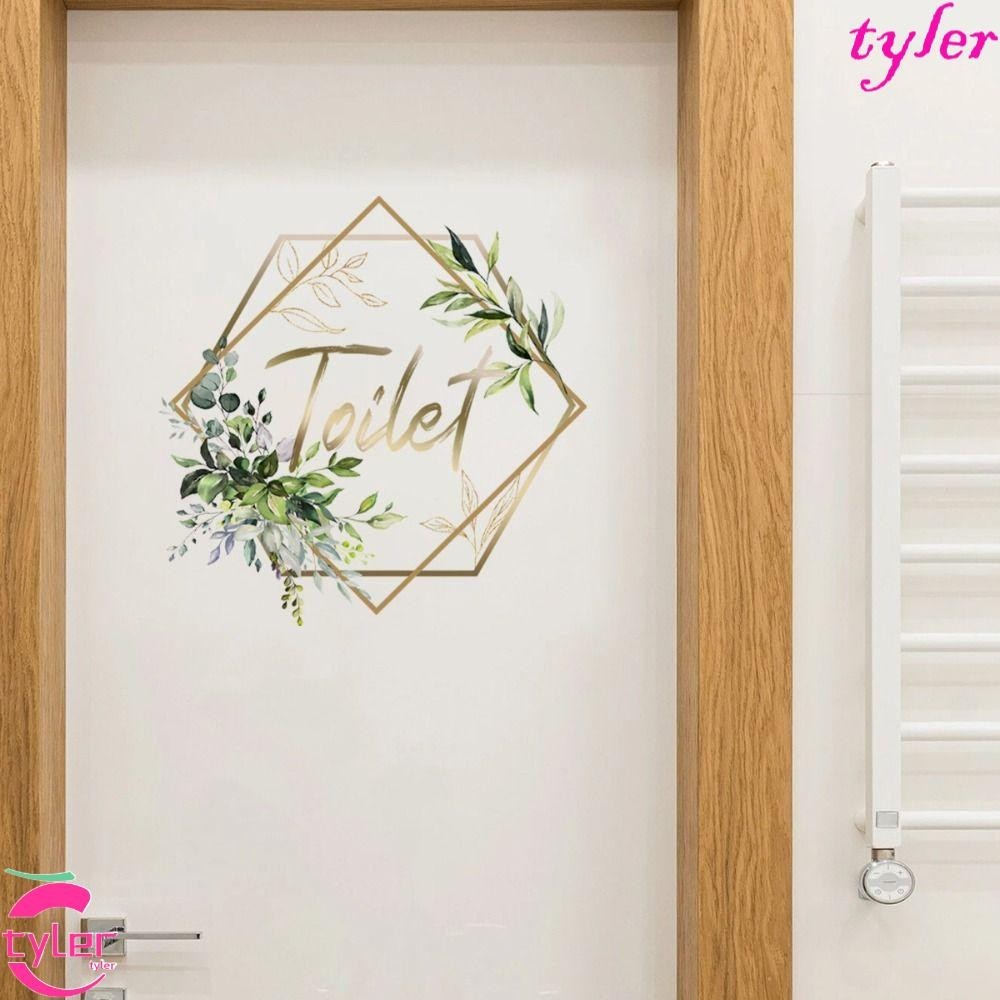 Tyler สติกเกอร์โลโก้ ลายดอกไม้ มีกาวในตัว กันน้ํา ลอกออกได้ สําหรับติดตกแต่งผนังห้องน้ํา ประตู DIY