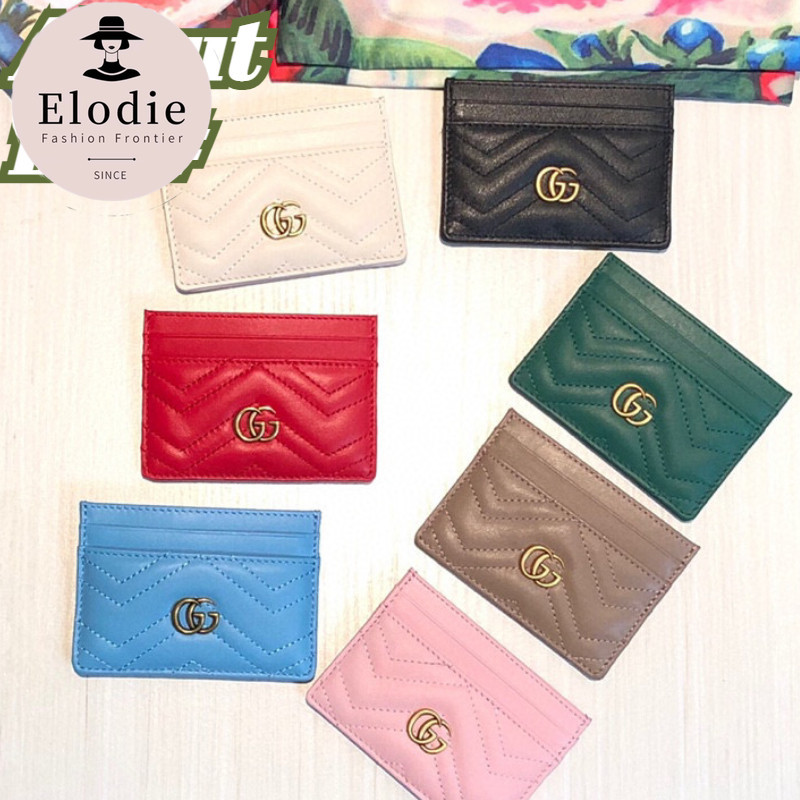 GUCCI GG Marmont series/ที่ใส่การ์ด/สไตล์คลาสสิค/ลายน้ำ