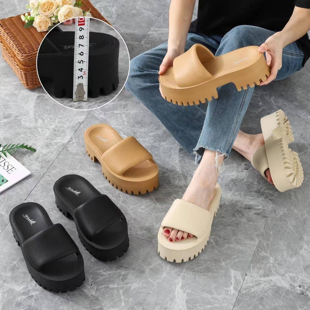 Nice 2 feet u พร้อมส่งในไทย231 รองเท้าแตะเสริมส้นสูง6ซม สไตล์เกาหลี รองเท้าแฟชั่นผู้หญิง รองเท้าที่ท