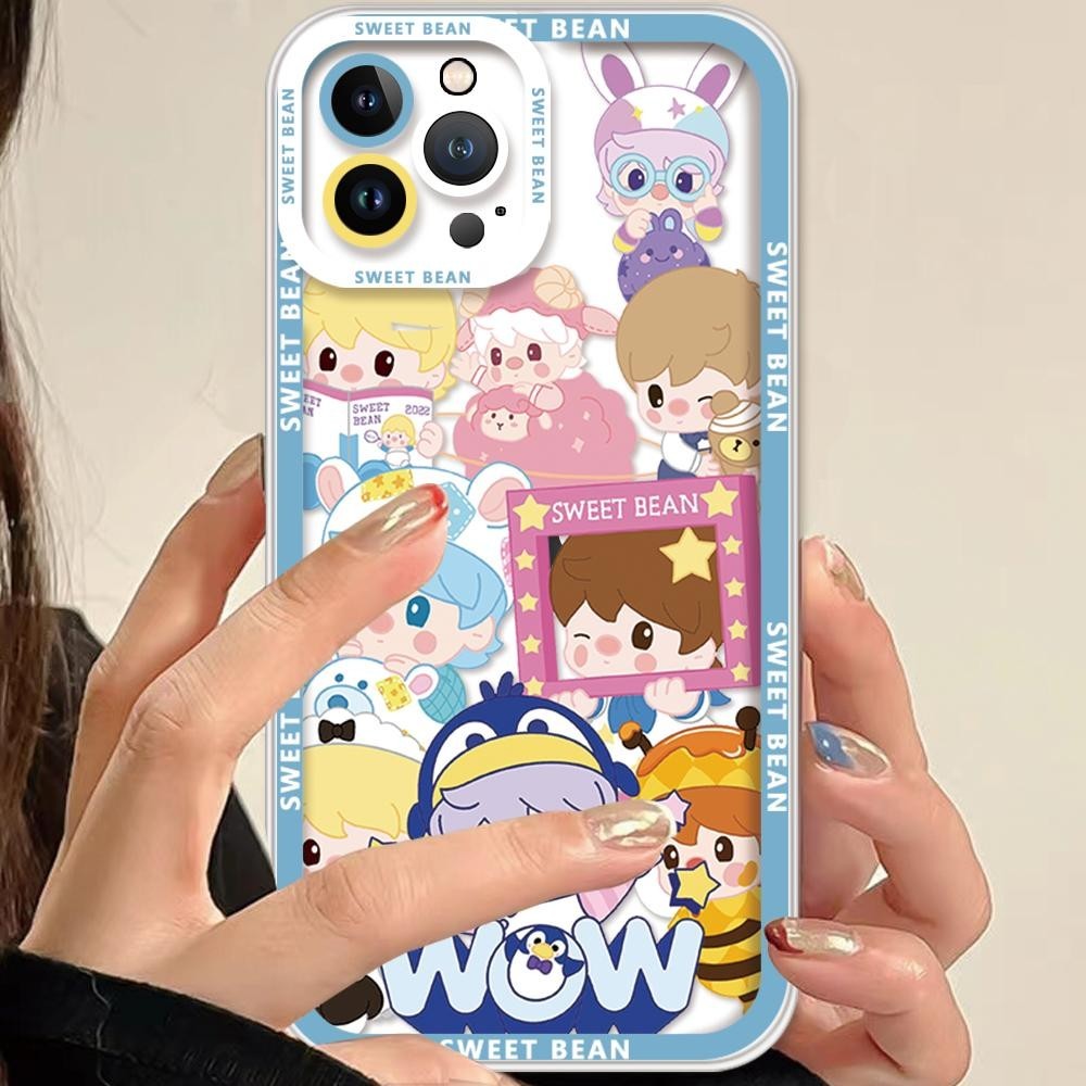 เคสโทรศัพท์มือถือ ซิลิโคนนุ่ม ใส กันกระแทก ลาย Hirono Dimoo Sweet Bean สําหรับ Samsung S24 Ultra S23 Plus S22 S21 S20 S23 FE Note 10 Lite 10 Pro 20 J7 Prime J6 Plus A21S A72 M23