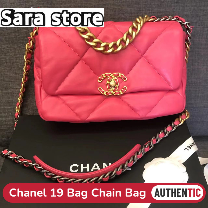 ชาแนล Chanel 19Bag สุภาพสตรี/กระเป๋าแมสเซนเจอร์/กระเป๋าโซ่