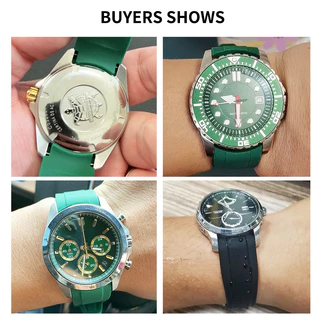20 มม.22 มม.ซิลิโคนสายนาฬิกาสําหรับ Seiko Curved End สายซิลิโคนสําหรับ Rolex Arc ยางนาฬิกาสร้อยข้อมือ
