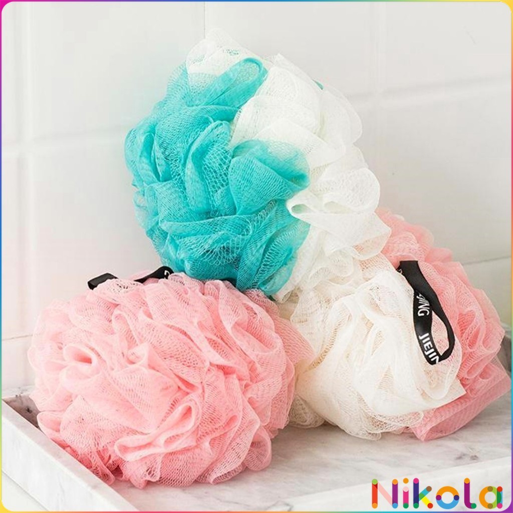 Nikola ใยขัดผิว สีทูโทน ใยขัดตัว   Body scrub Bath Lily
