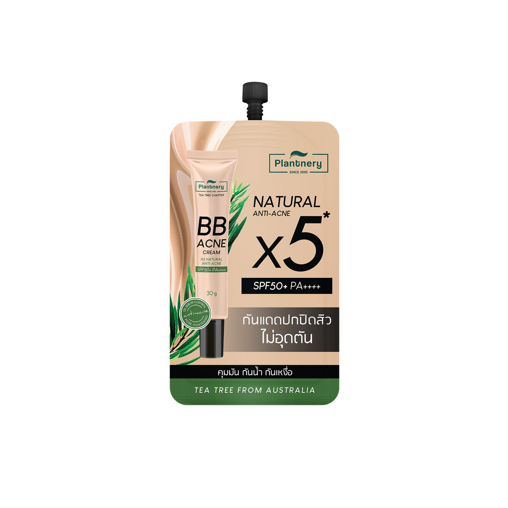 Plantnery Tea Tree BB Acne Sunscreen SPF50+ PA++++ 7 g. แพลนท์เนอรี่ ที ทรี บีบี แอคเน่ ซันสกรีน เอสพีเอฟ50+ พีเอ++++