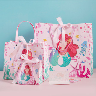 ถุงกระดาษ ถุงของขวัญ (สไตล์นางเงือก เด็กผู้หญิง) ถุงหิ้ว พร้…