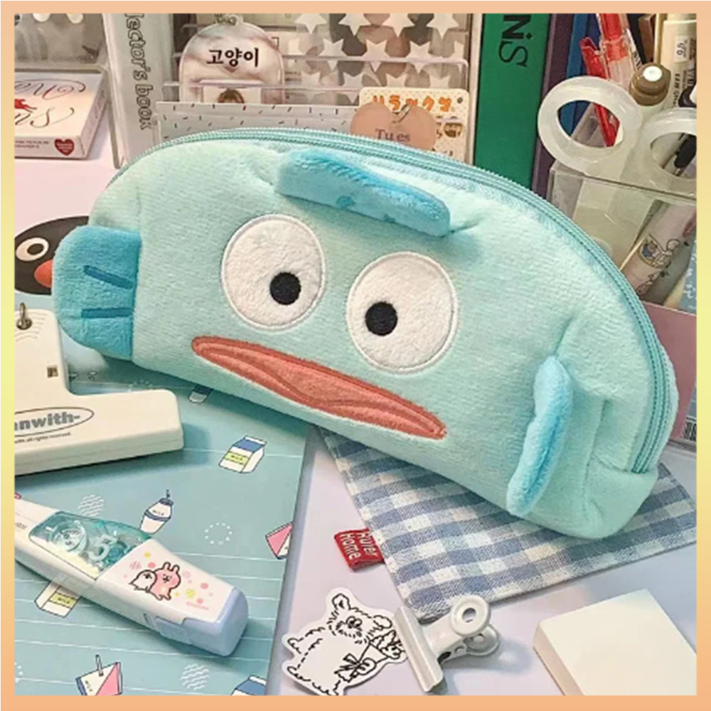 กระเป๋าดินสอ เครื่องเขียน ลายการ์ตูน Sanrio Hangyodon น่ารัก จุของได้เยอะ สําหรับนักเรียน