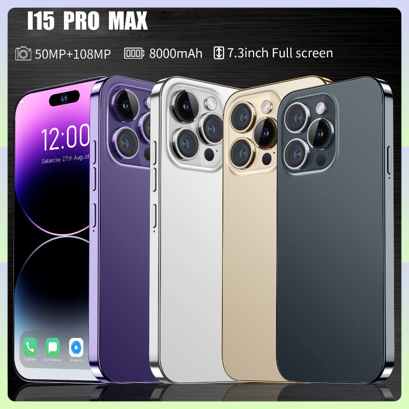 [พร้อมส่ง]โทรศัพท์มือถือ i15 Pro Max 5G android Cellphone 16GB+512GB หน้าจอขนาดใหญ่ HD ขนาด 7.3 นิ้ว