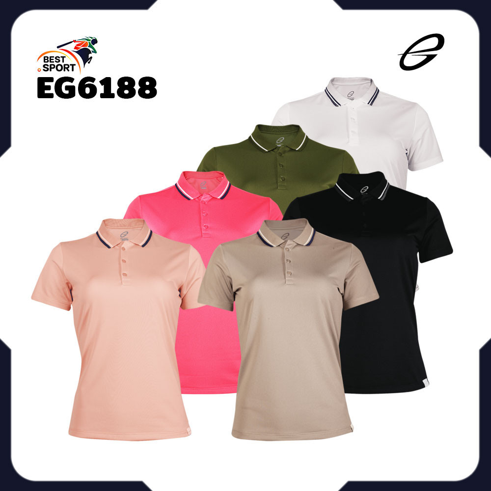 ส่งฟรีไม่มีโม้!! EGO SPORT เสื้อโปโลหญิงเบสิคแขนสั้น รุ่น EG6188 ชุด 3 แท้100%