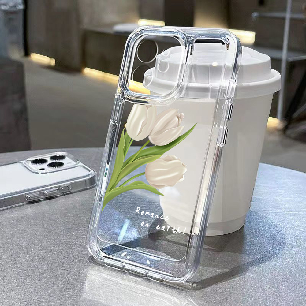 TPU เคสไอโฟน เคสโทรศัพท์ For iPhone 7 8 15 14 Plus 11 13 12 Pro Max XR XS MAX X SE 2020 เคสโทรศัพท์มือถือลายดอกไม้ Case