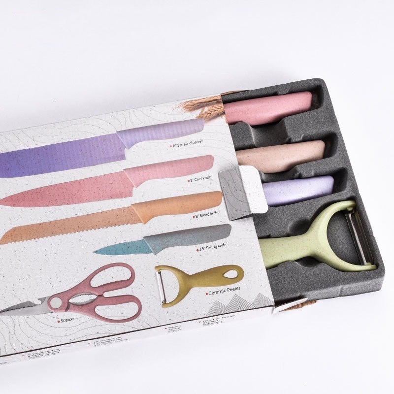 มีดขูด YIWUSHOP ปลีก/ส่ง ชุดมีดทำครัว 6ชิ้น เซรามิค ชุดสุดคุ้ม