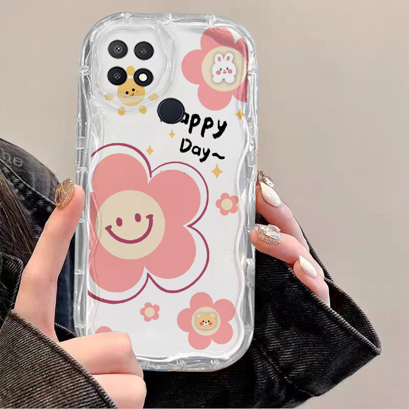 เคส OPPO A15 A15S ดอกไม้รุ้งปลาวาฬแมวน่ารัก กันกระแทกป้องกันกล้องขอบนิ่มเคสโทรศัพท์ วัสดุที่เป็นมิตรกับสิ่งแวดล้อม