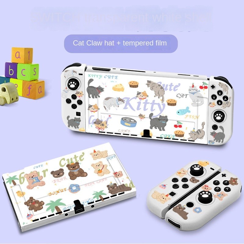 เคสซิลิโคน ลายการ์ตูนสัตว์ ขนาดเล็ก พร้อมที่จับ สําหรับ Nintendo Switch NS