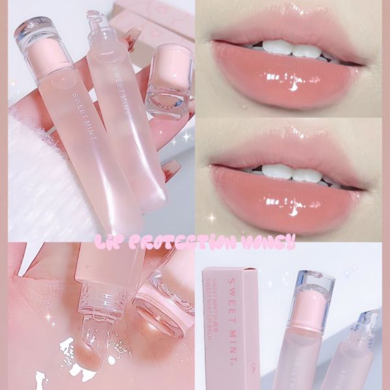 Sweet MINT ลิปสติก ลิปกลอส เพิ่มความชุ่มชื้น ป้องกันริมฝีปากแห้ง ไร้สี