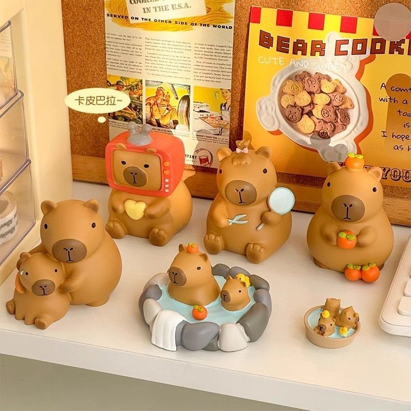 ตุ๊กตา Capybara Kapibara Mystery Box น่ารัก สําหรับตกแต่งโต๊ะทํางาน ออฟฟิศ