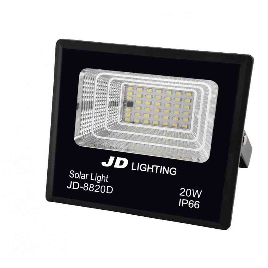 Shopping Idea JD โคมไฟสปอร์ตไลท์โซลาร์เซลล์ 20W พร้อมรีโมท รุ่น JD-8820D แสงเดย์ไลท์ ฮิตติดเทรน