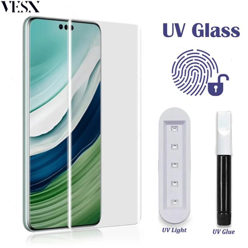 ฟิล์มกระจกกาว UV รุ่นใหม่ล่าสุด แบบจอโค้ง Huawei Mate 60 50 40 30 20 Pura 70 P60 P50 P40 P30 Nova 11 Ultra 10 9 8 7 Pro+ Pro Plus 4G 5G 2024