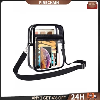 firechain Clear Purse Stadium Approved PVC กันน ้ ํากระเป ๋ าสะพายข ้ างแบบใสพร ้ อมสายสะพายปรับได ้