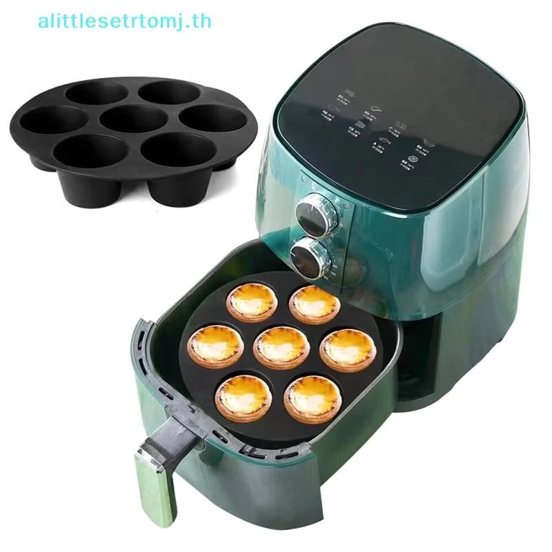 Alittlese แม่พิมพ์เค้กซิลิโคน 7 หลุม Airfryer อุปกรณ์เสริมเตาอบไมโครเวฟเบเกอรี่แม่พิมพ์เกรดอาหารอบเค้กซิลิโคนแม่พิมพ์เครื่องมืออบ TH