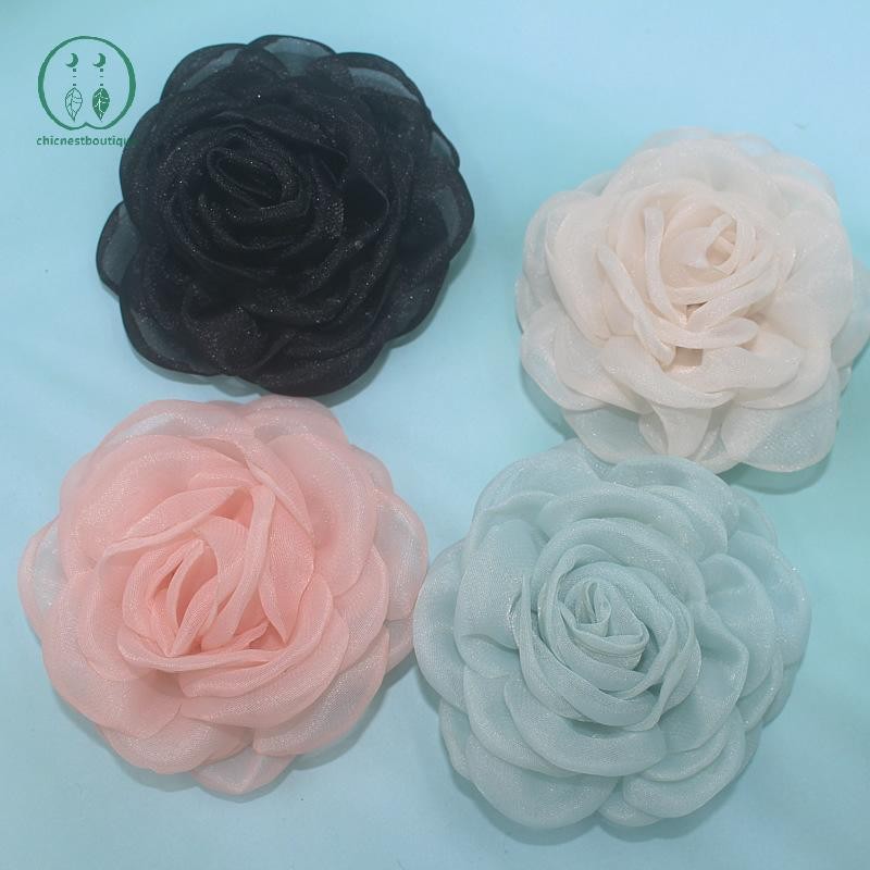 [Chicnest] แฟชั่นผ้า Camellia เข็มกลัดดอกไม้สําหรับผู้หญิงเสื้อผ้าเครื่องประดับอุปกรณ์เสริมปาร์ตี้บูติก