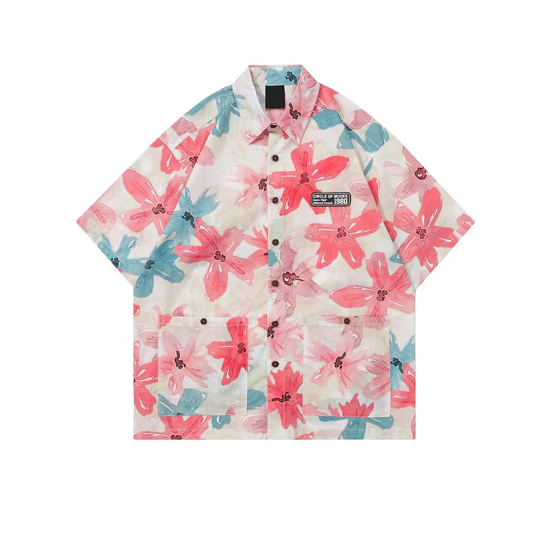 เสื้อแขนสั้น ลายดอกวินเทจ Oversize ทรงหลวม thumbnail 7
