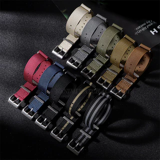 ไนลอน NATO Universal สายนาฬิกา 18 มม.20 มม.22 มม.ผ้าใบกีฬาสาน One Loop Zulu สายนาฬิกาผู้ชายผู้หญิงสร้อยข้อมือเข็มขัดข้อมือ