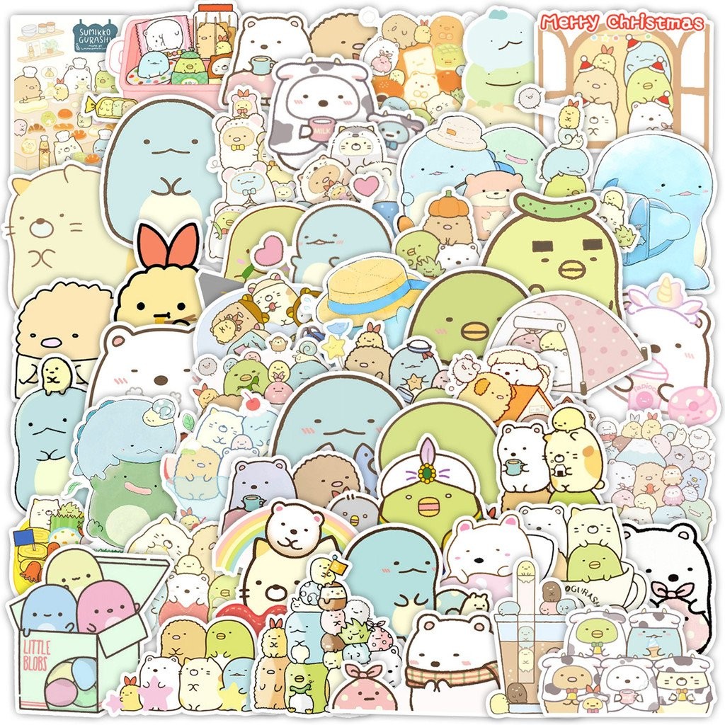 50 สติ๊กเกอร์ตกแต่งน่ารัก Sumikko Gurashi 2 สำหรับกระเป๋าเดินทาง สมุดบันทึก สเก็ตบอร์ด ขวดน้ำ กราฟฟิ