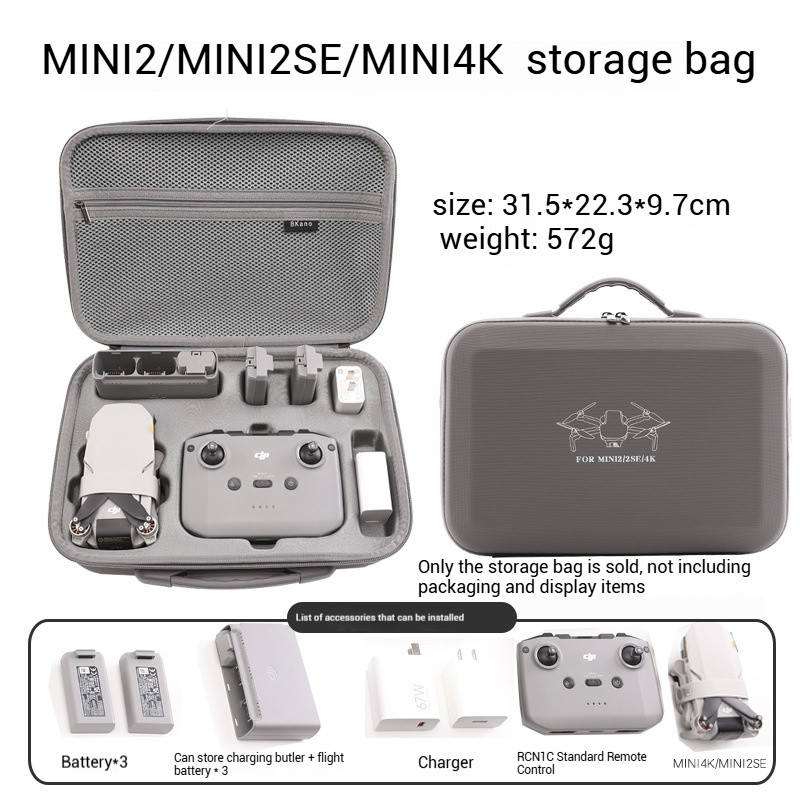 เข้ากันได้กับกระเป๋า Combo DJI Mini4K/Mini2SE, กระเป๋าสะพายเคสเก็บของ DJI MINI2