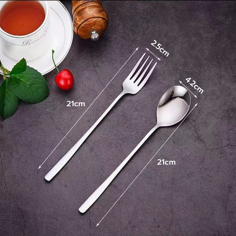 ช้อน / ส้อม ช้อนส้อมสแตนเลส สไตล์เกาหลี ยาว 21cm ทำความสะอาดง่ายพร้อมส่ง - รูปที่ 2