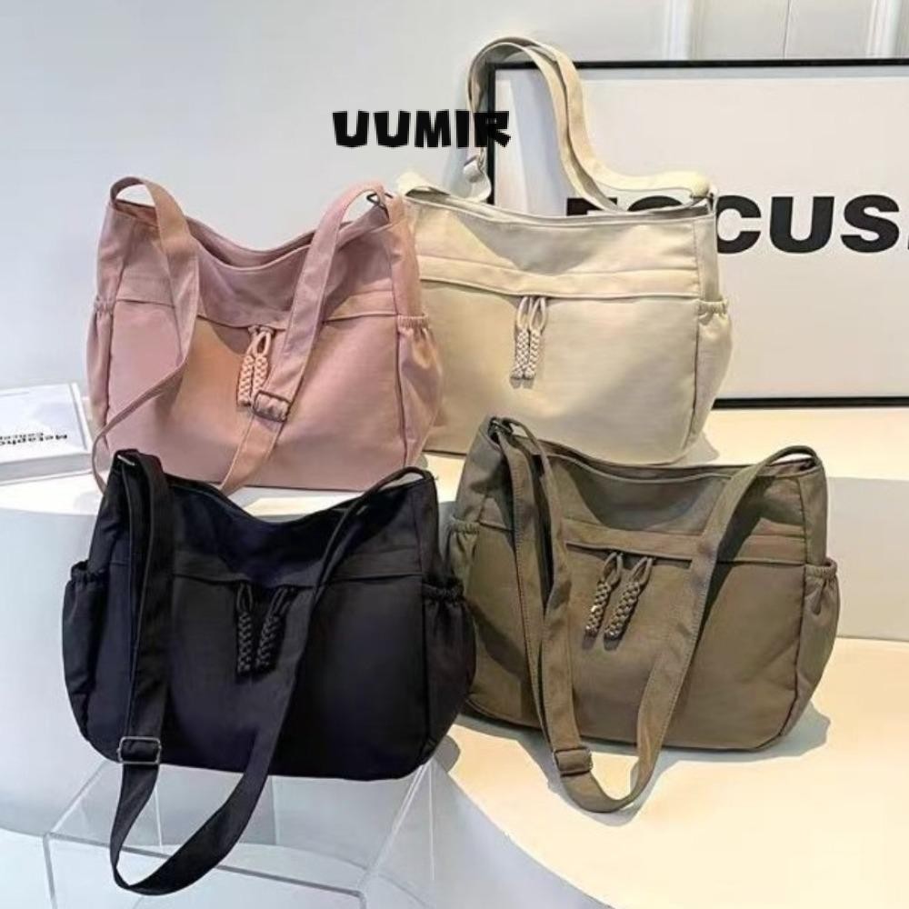 Uumir กระเป๋าสะพายข้าง,สีทึบไนลอนกระเป๋า Totes, 2025 แฟชั่นพร้อมซิปหลายกระเป๋าความจุสูงถุงช้อปปิ้งสําหรับผู้หญิงสาว
