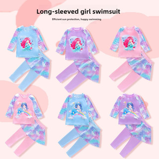 เด็กชุดว่ายน้ําเด็กหญิงกางเกงขายาวครีมกันแดดชุดว่ายน้ําเด็ก …